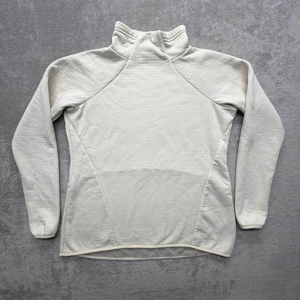 Columbia Fleece Pullover Womens XL White Mock Neck Thermal Hiking‎ Raglan Top
